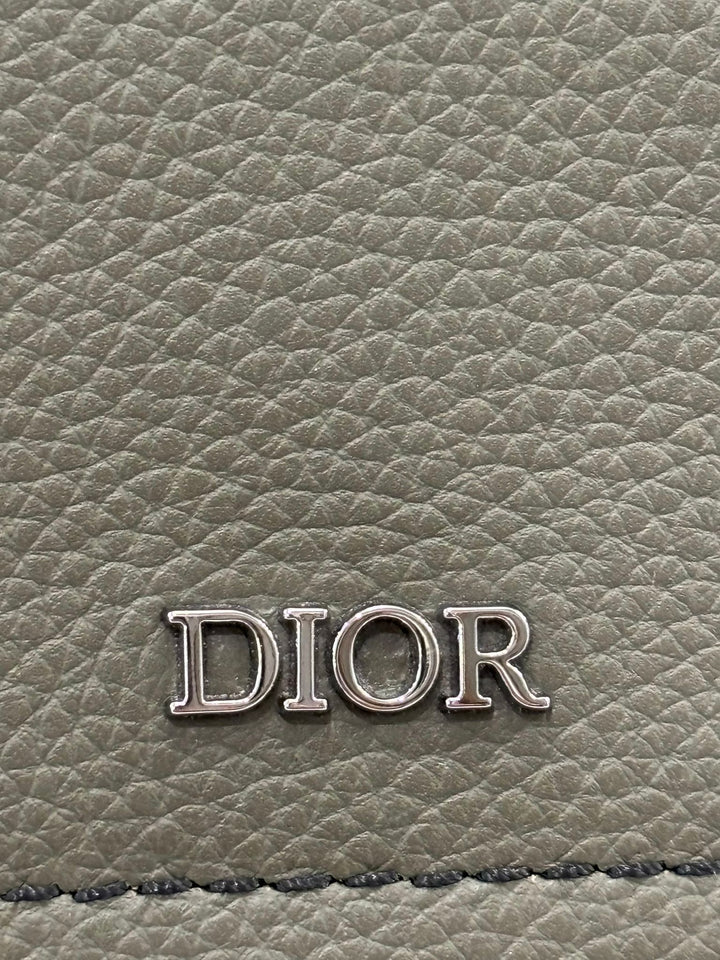 CHRISTIAN DIOR GRAINED CALFSKIN SADDLE DRAWSTRING BACKPACK