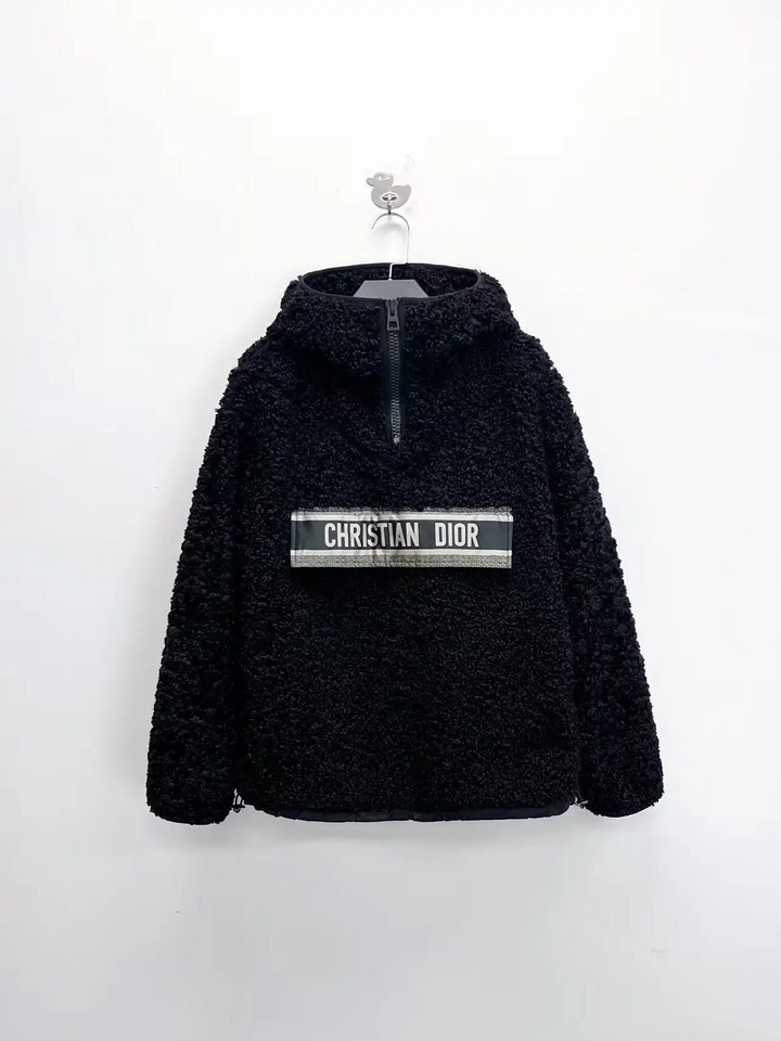 CHRISTIAN DIOR HALF-ZIP DIOR DIOR TEDDY FLEECE JACKET