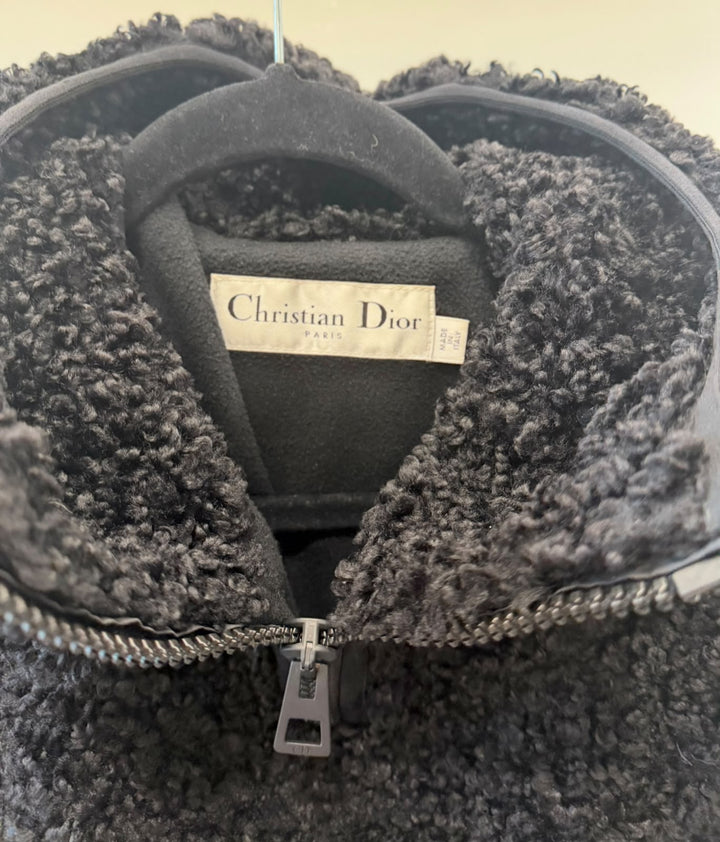 CHRISTIAN DIOR HALF-ZIP DIOR DIOR TEDDY FLEECE JACKET