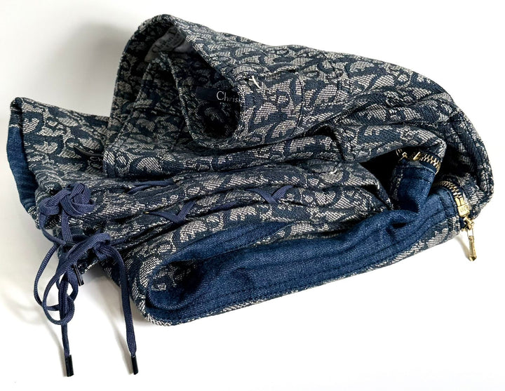 DIOR JOHN GALLIANO MONOGRAM DENIM ZIP OFF CONVERTIBLE PANTS