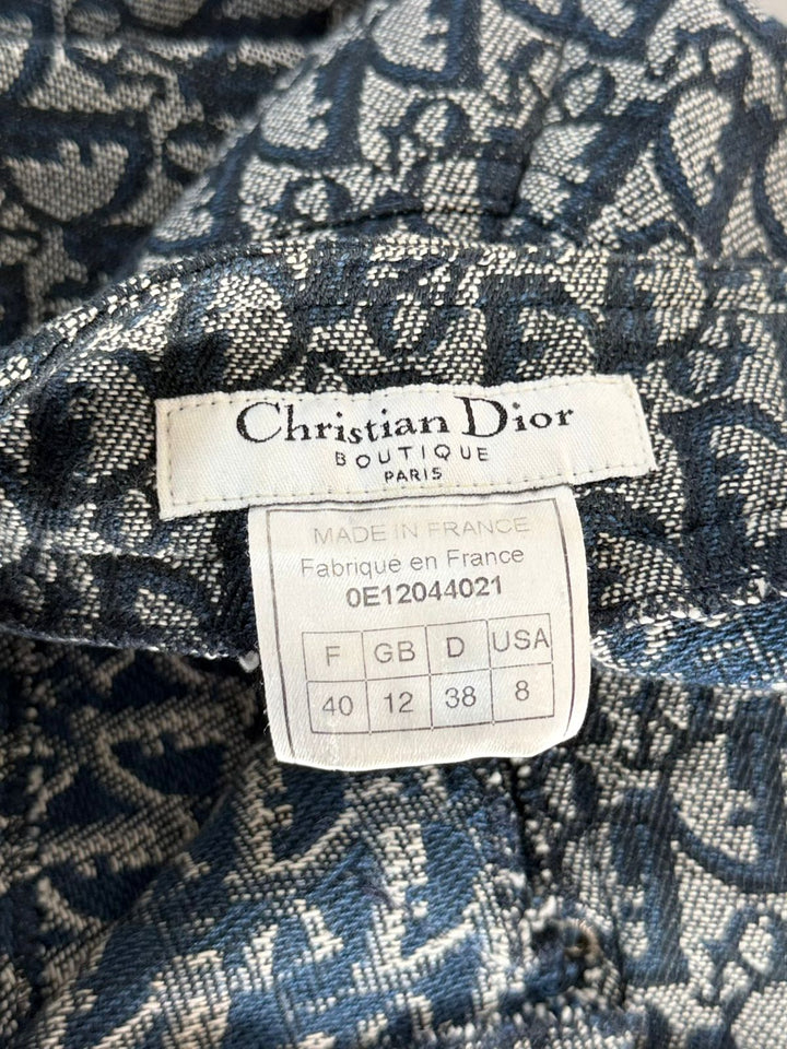 DIOR JOHN GALLIANO MONOGRAM DENIM ZIP OFF CONVERTIBLE PANTS