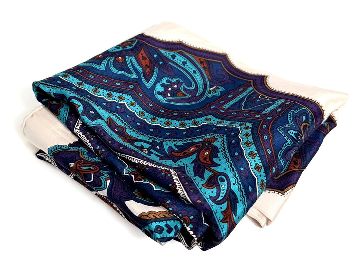 DIOR VINTAGE PAISLEY PATTERNED SILK SCARF
