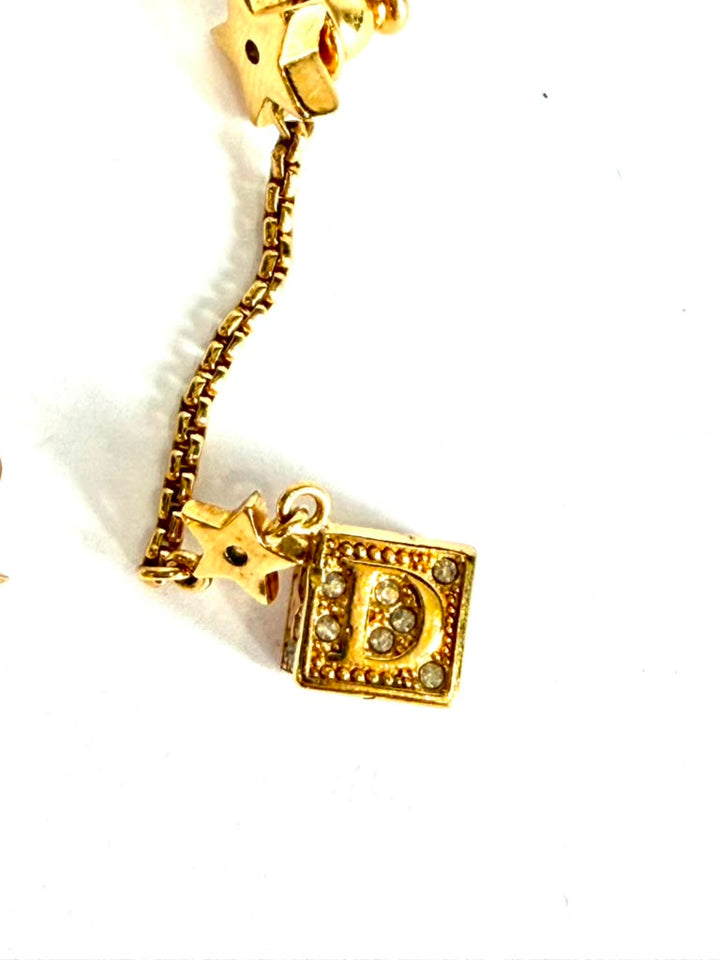 CHRISTIAN DIOR LUCKY DICE CRYSTAL-EMBEDDED DANGLE EARRINGS