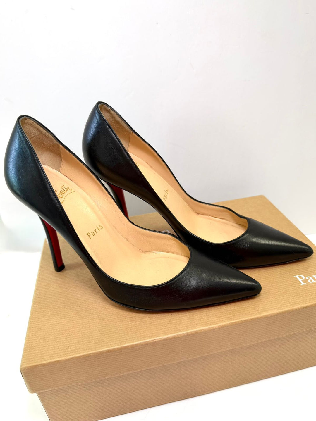 LOUBOUTIN APOSTROPHY 100MM NAPPA LEATHER PUMPS