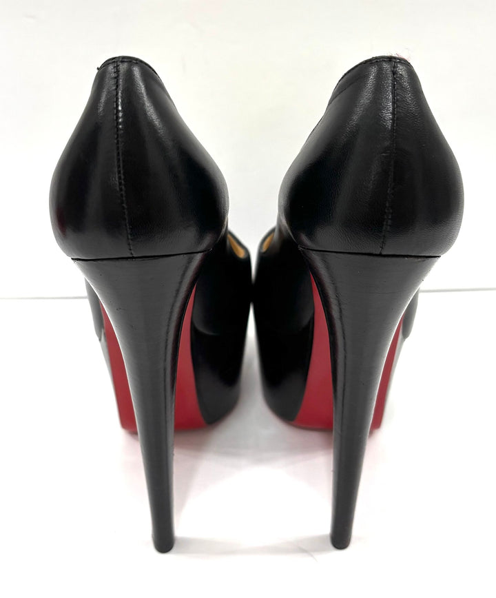 CHRISTIAN LOUBOUTIN CALFSKIN LEATHER BIANCA PLATFORM PUMPS