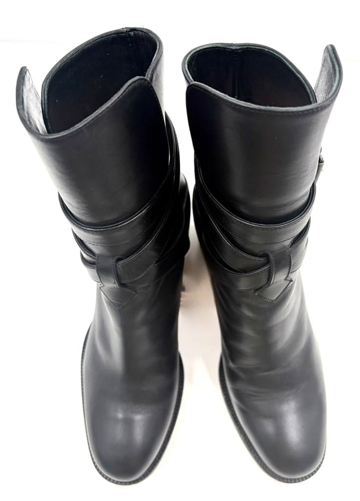 LOUBOUTIN KARISTRAP 70 CALFSKIN LEATHER ANKLE BOOTS