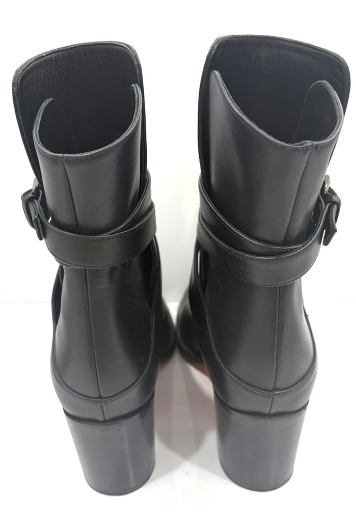 LOUBOUTIN KARISTRAP 70 CALFSKIN LEATHER ANKLE BOOTS