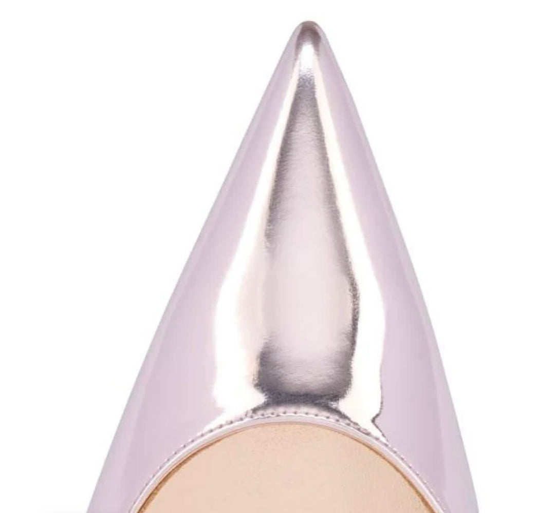LOUBOUTIN MISS Z 100MM LAMINATED CALF LEATHER PUMPS – VINTAGE ROSE