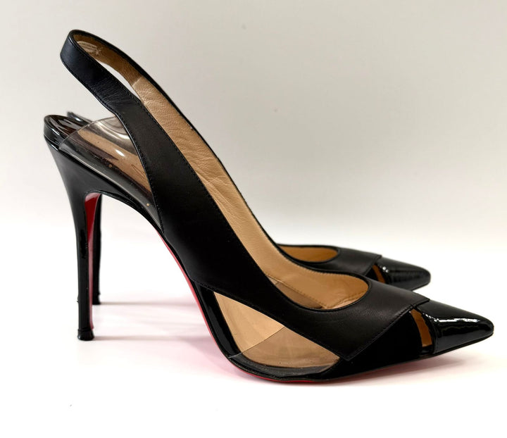 LOUBOUTIN LEATHER AIR CHANCE 120 SLINGBACK PUMPS