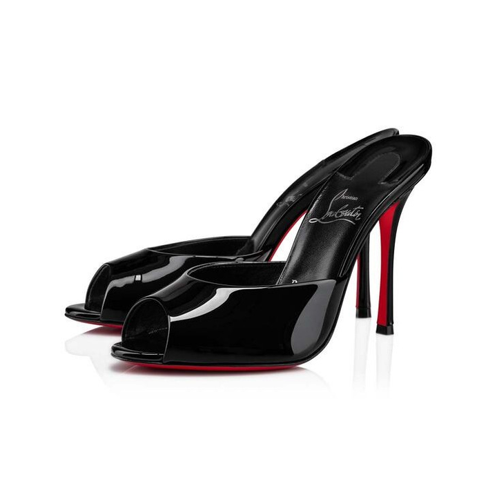 CHRISTIAN LOUBOUTIN ME DOLLY 100MM PATENT LEATHER MULES