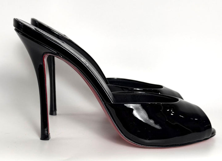 CHRISTIAN LOUBOUTIN ME DOLLY 100MM PATENT LEATHER MULES