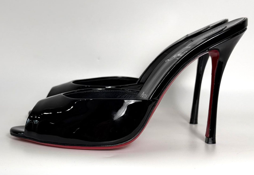 CHRISTIAN LOUBOUTIN ME DOLLY 100MM PATENT LEATHER MULES
