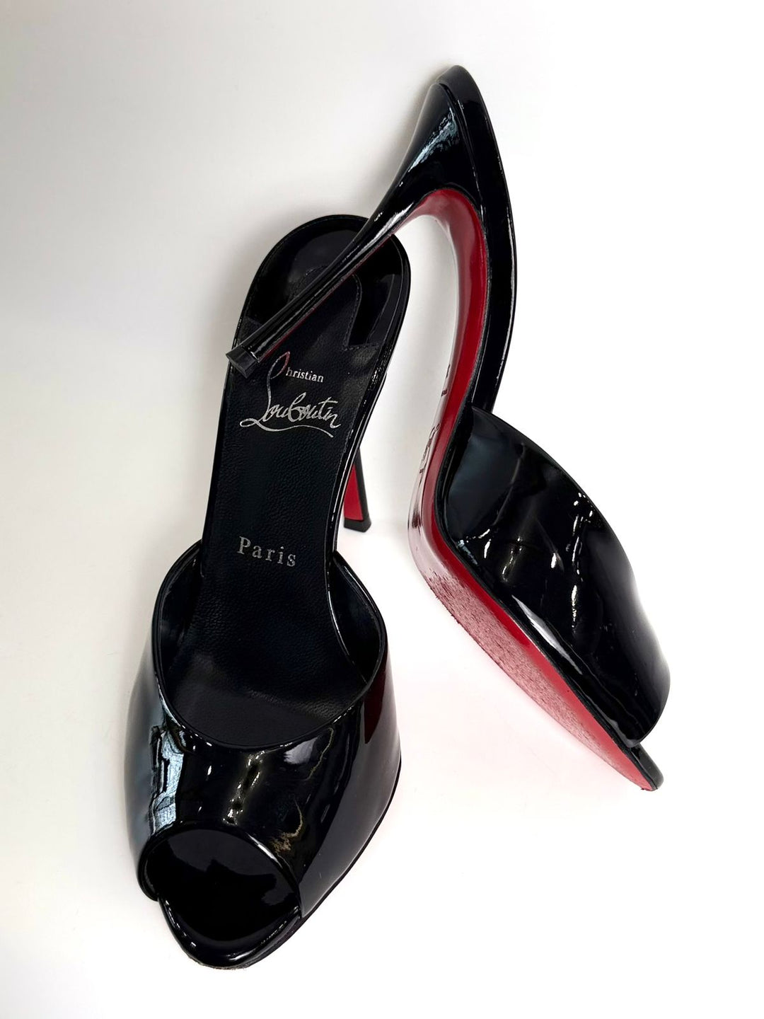 CHRISTIAN LOUBOUTIN ME DOLLY 100MM PATENT LEATHER MULES