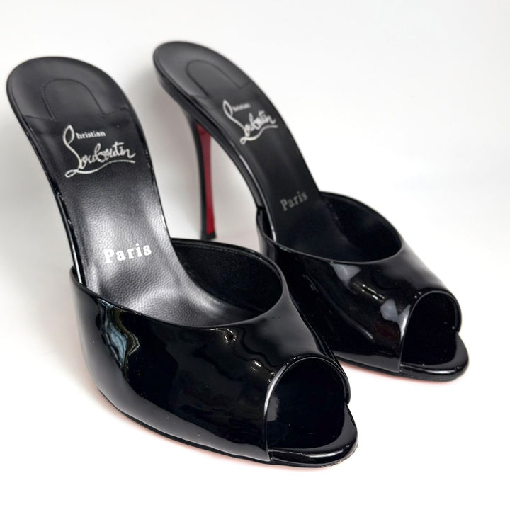 CHRISTIAN LOUBOUTIN ME DOLLY 100MM PATENT LEATHER MULES