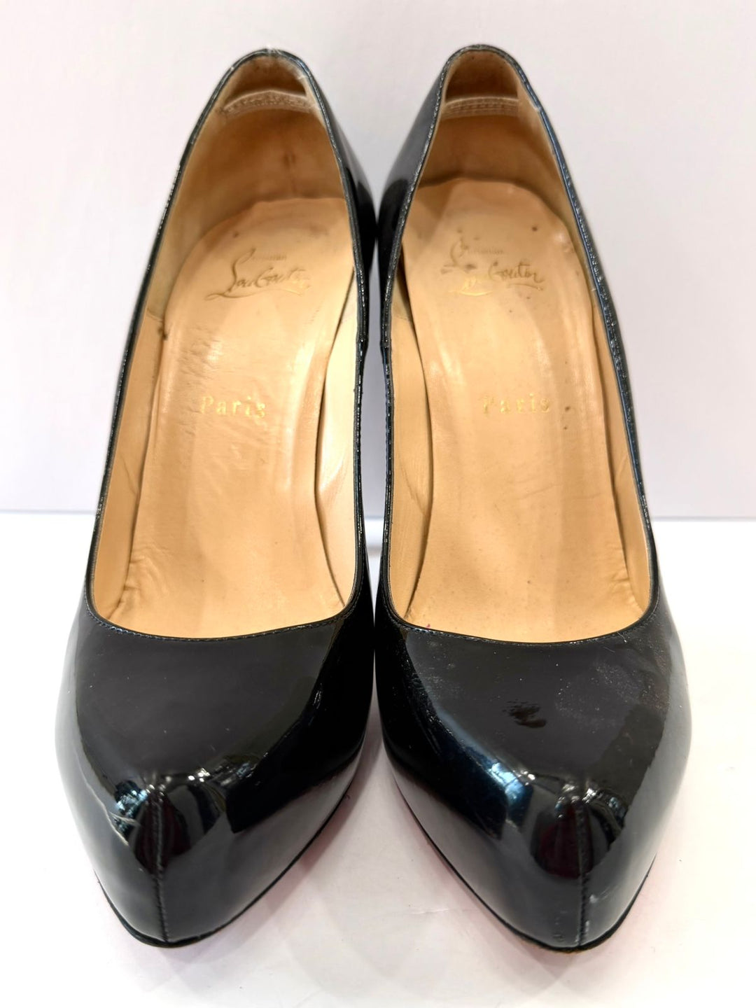 LOUBOUTIN ROLANDO 120 PATENT LEATHER PUMPS