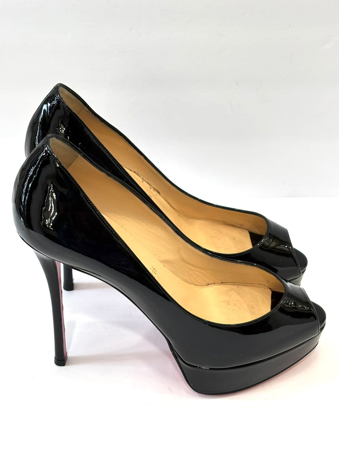 CHRISTIAN LOUBOUTIN PEEP 130 PLATFORM PEEP TOE PUMPS