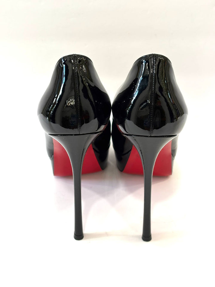 CHRISTIAN LOUBOUTIN PEEP 130 PLATFORM PEEP TOE PUMPS