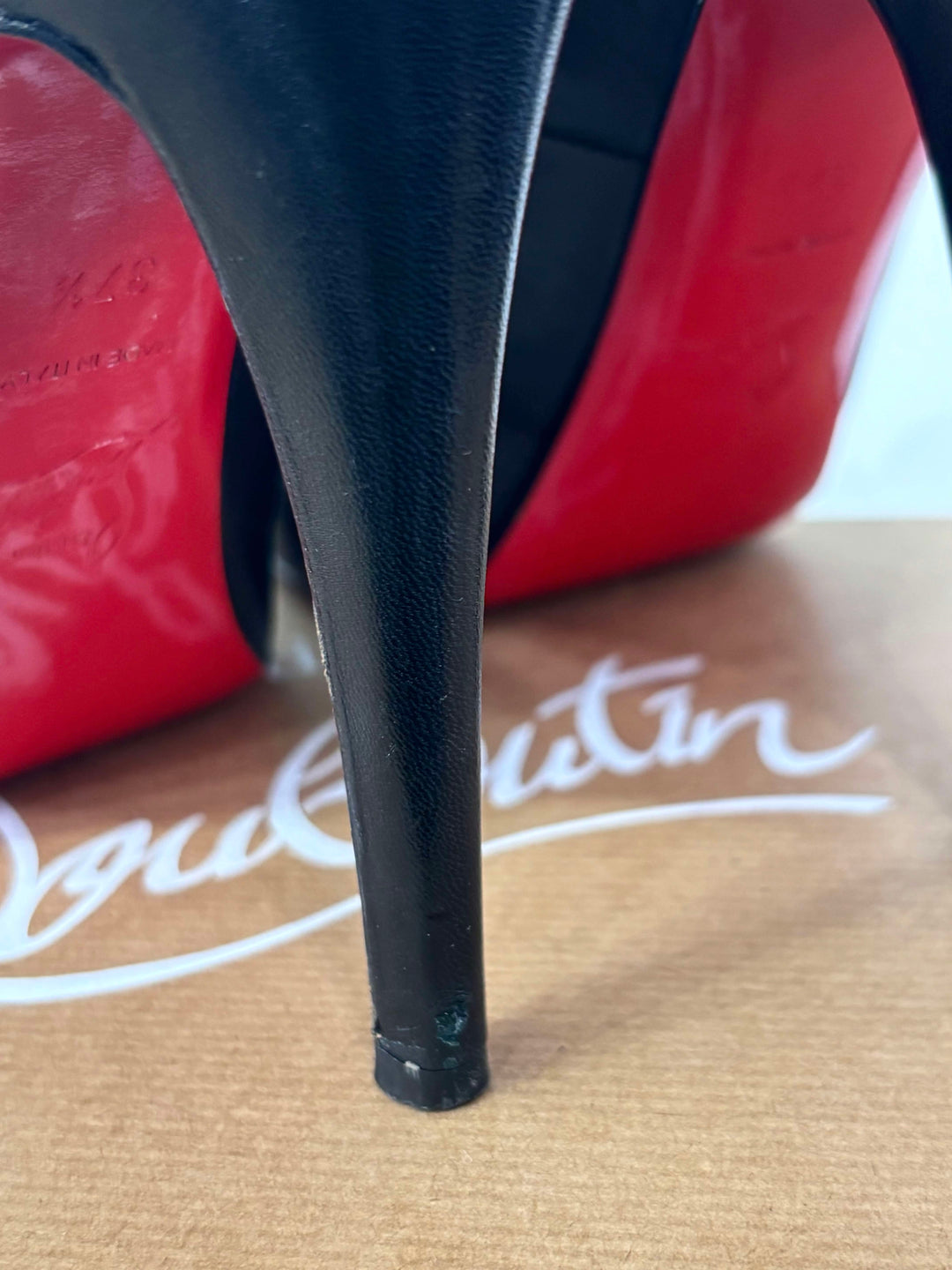 LOUBOUTIN VERY PRIVÉ 120 PEEP TOE CALFSKIN LEATHER PUMPS