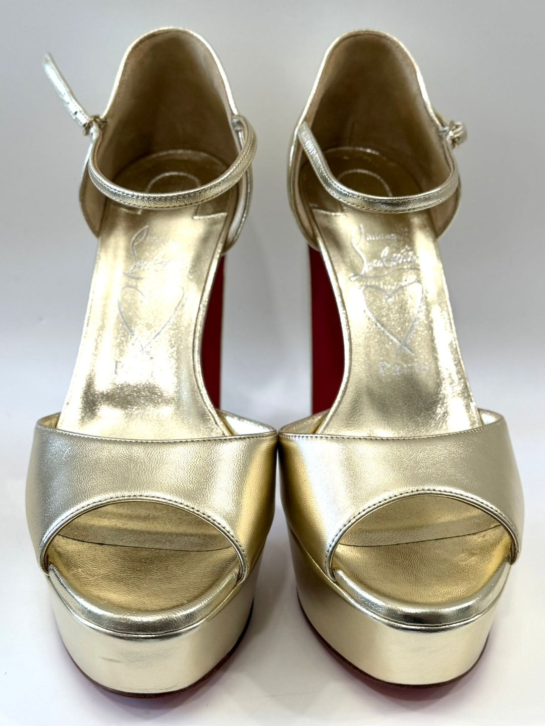 LOUBOUTIN LAMINATED NAPPA LEATHER SANDALOO 130MM SANDALS