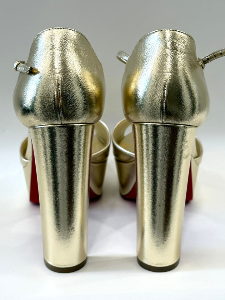 LOUBOUTIN LAMINATED NAPPA LEATHER SANDALOO 130MM SANDALS
