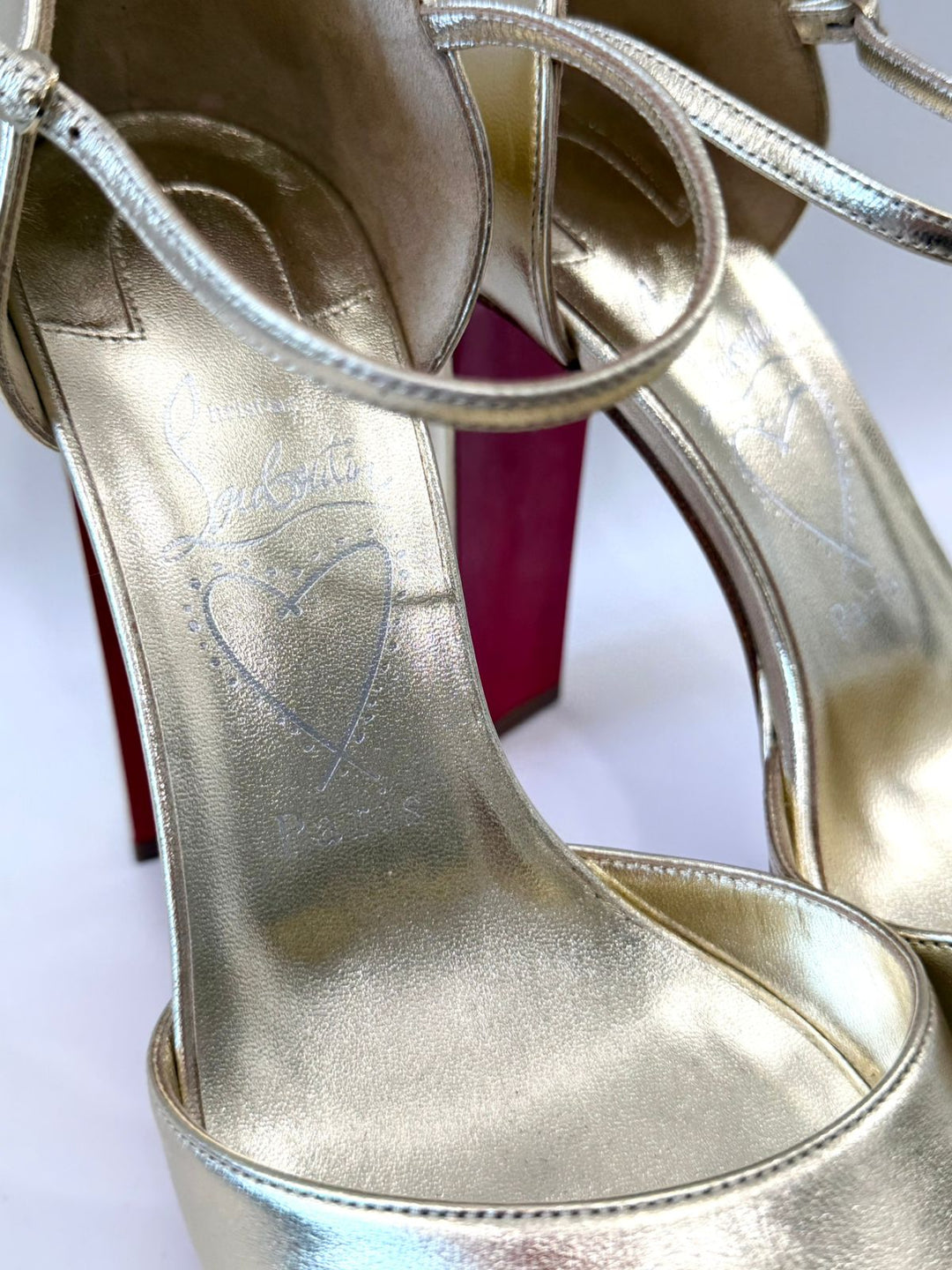 LOUBOUTIN LAMINATED NAPPA LEATHER SANDALOO 130MM SANDALS