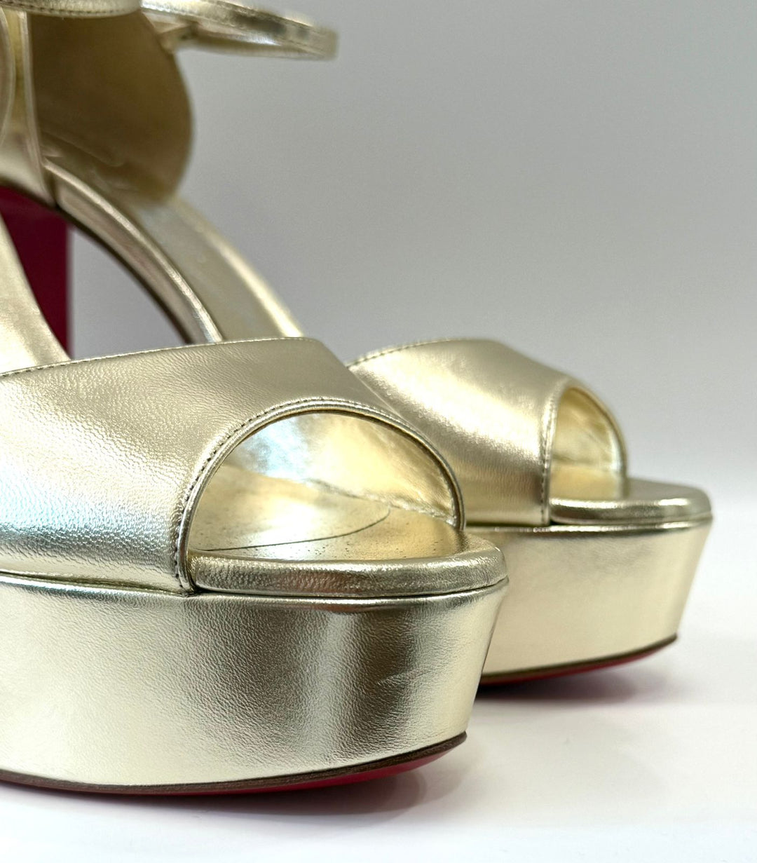 LOUBOUTIN LAMINATED NAPPA LEATHER SANDALOO 130MM SANDALS
