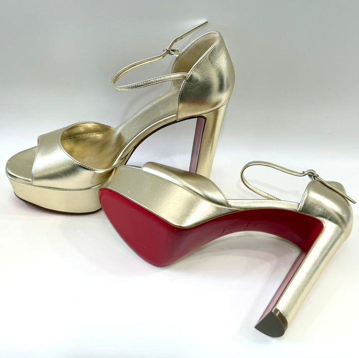 LOUBOUTIN LAMINATED NAPPA LEATHER SANDALOO 130MM SANDALS