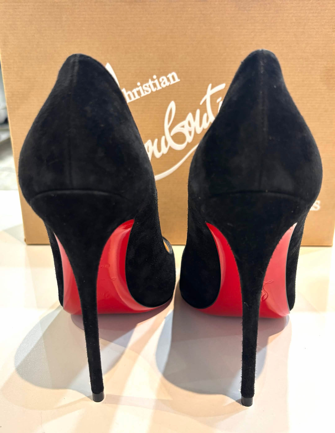 CHRISTIAN LOUBOUTIN SO KATE 120 SUEDE PUMPS