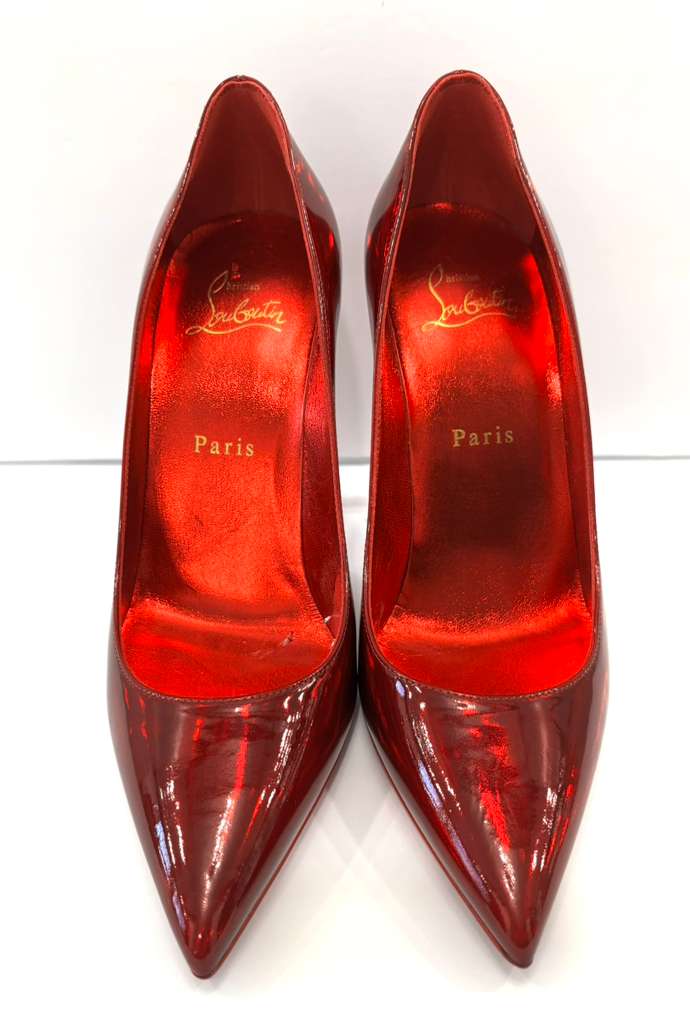 CHRISTIAN LOUBOUTIN SO KATE PATENT LEATHER HEELS