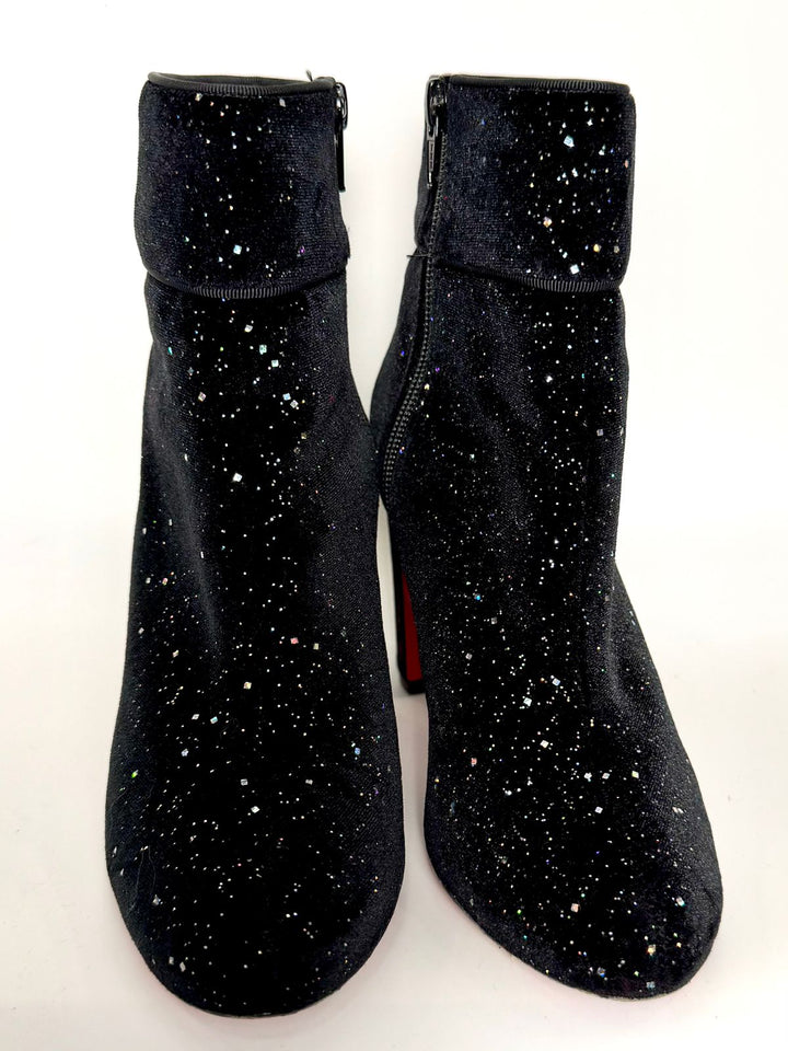 LOUBOUTIN VELVET GALACTICA MOULAMAX 85 BOOTIES