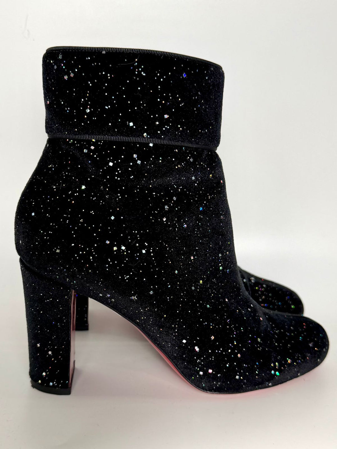 LOUBOUTIN VELVET GALACTICA MOULAMAX 85 BOOTIES