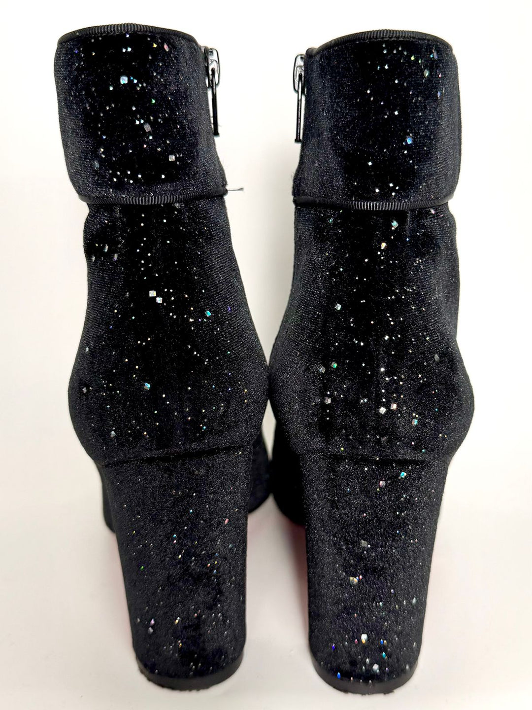 LOUBOUTIN VELVET GALACTICA MOULAMAX 85 BOOTIES