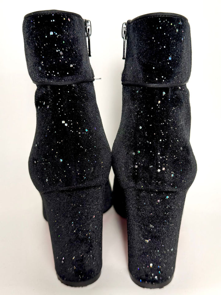 LOUBOUTIN VELVET GALACTICA MOULAMAX 85 BOOTIES