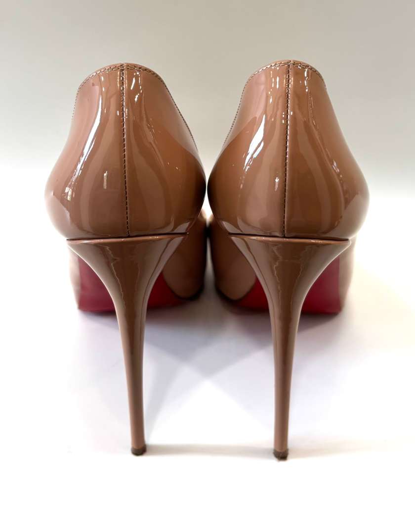 LOUBOUTIN VERY PRIVE 120 PLATFORM PEEP TOE PUMPS