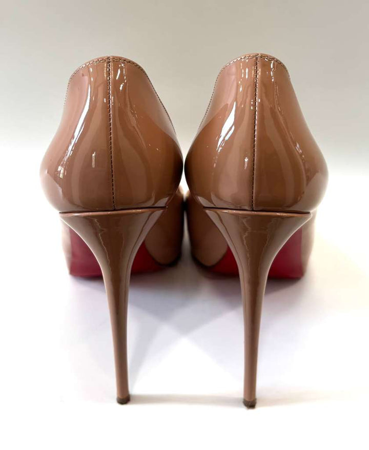 LOUBOUTIN VERY PRIVE 120 PLATFORM PEEP TOE PUMPS