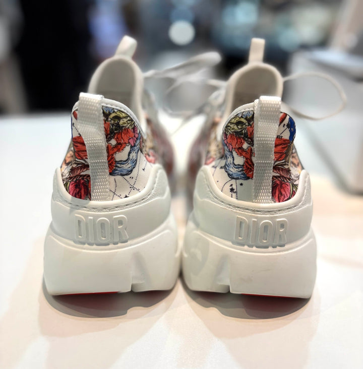 CHRISTIAN DIOR D-CONNECT ZODIAC PRINTED WHITE MULTICOLOR SNEAKERS