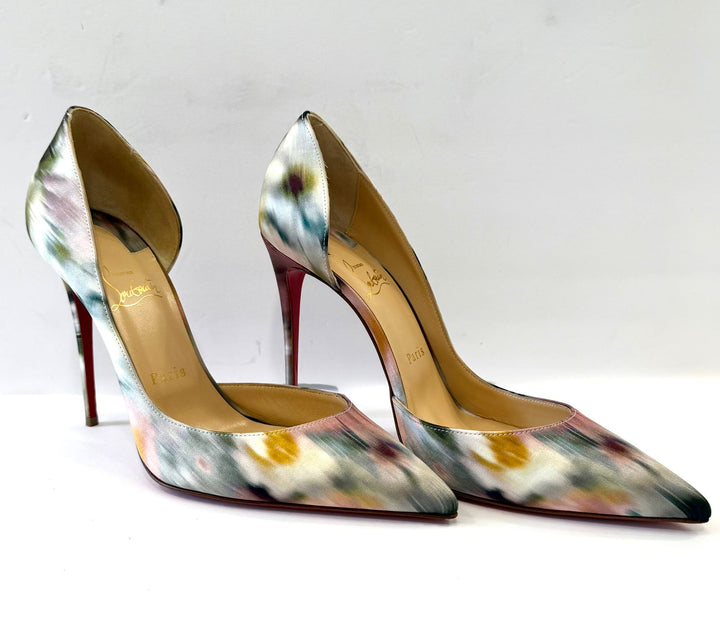 CHRISTIAN LOUBOUTIN CREPE SATIN STILETTO PUMPS