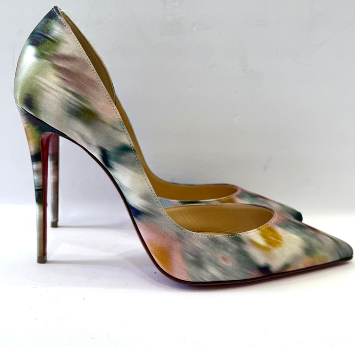 CHRISTIAN LOUBOUTIN CREPE SATIN STILETTO PUMPS