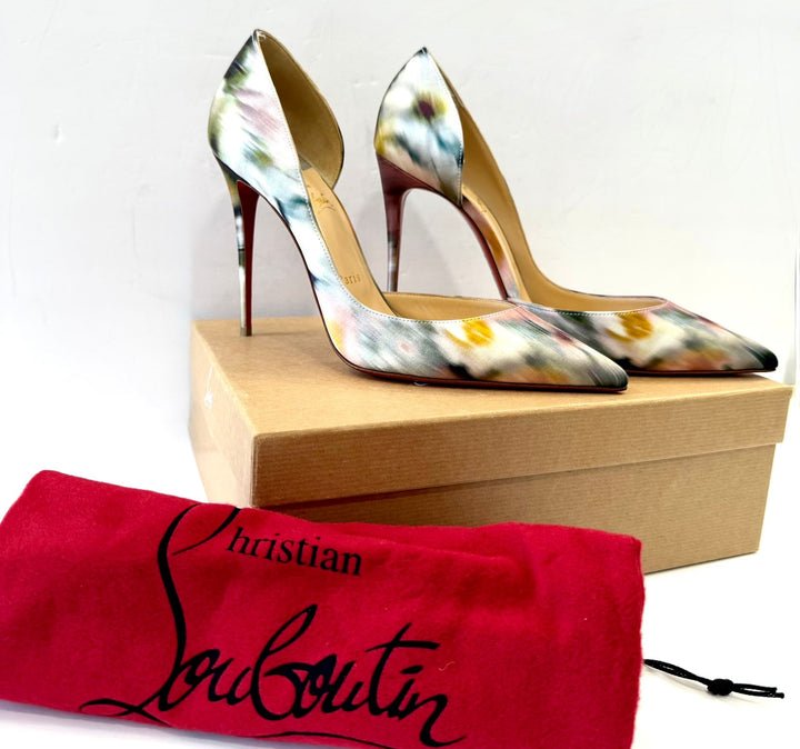 CHRISTIAN LOUBOUTIN CREPE SATIN STILETTO PUMPS