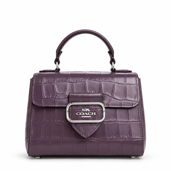 COACH MORGAN CROC EMBOSSED TOP HANDLE BAG