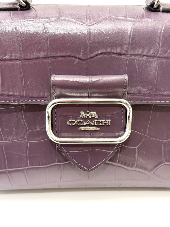 COACH MORGAN CROC EMBOSSED TOP HANDLE BAG
