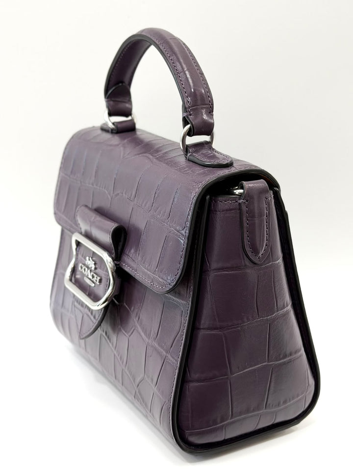 COACH MORGAN CROC EMBOSSED TOP HANDLE BAG