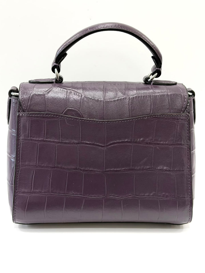 COACH MORGAN CROC EMBOSSED TOP HANDLE BAG