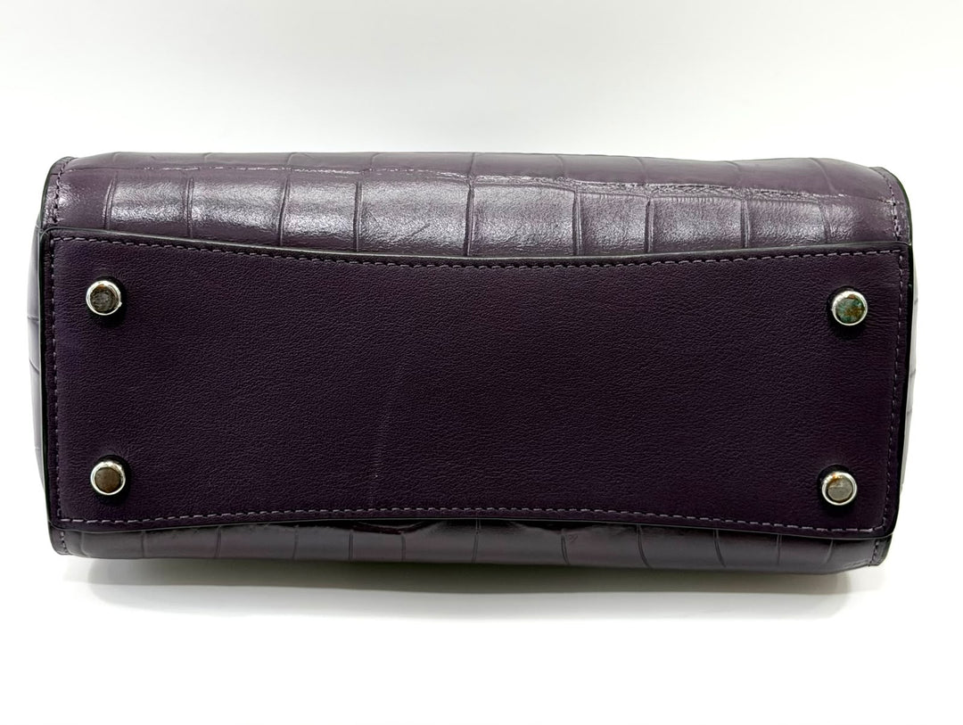 COACH MORGAN CROC EMBOSSED TOP HANDLE BAG