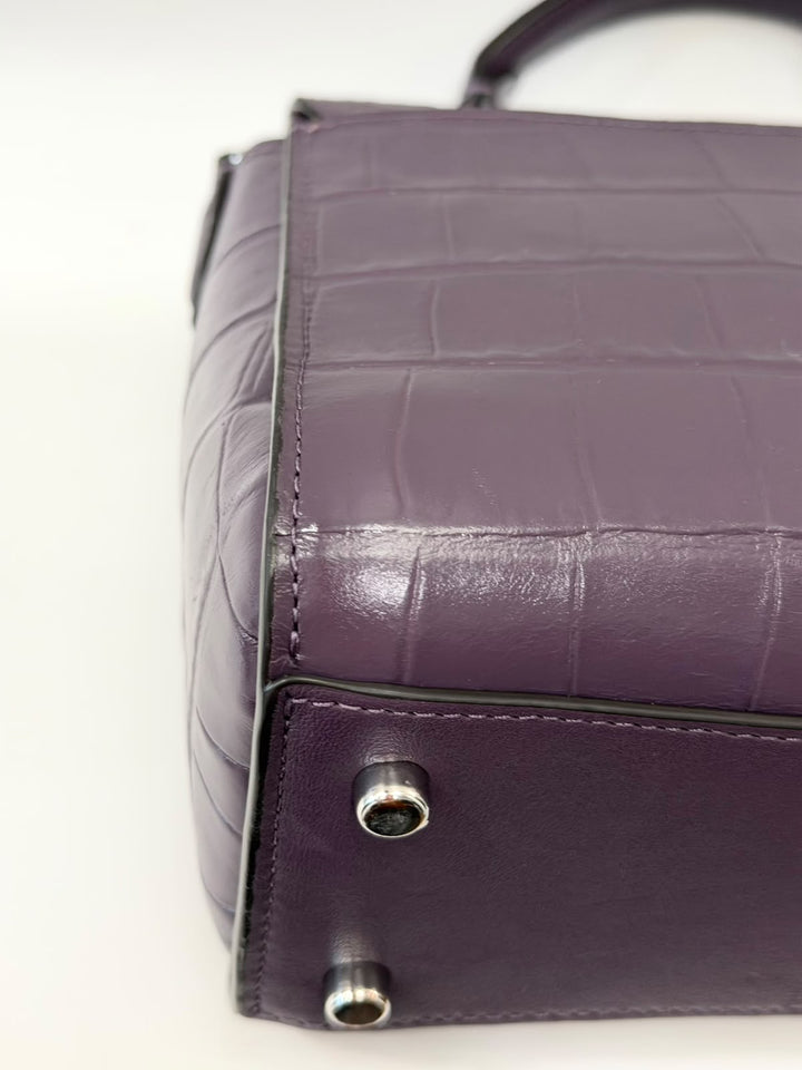 COACH MORGAN CROC EMBOSSED TOP HANDLE BAG
