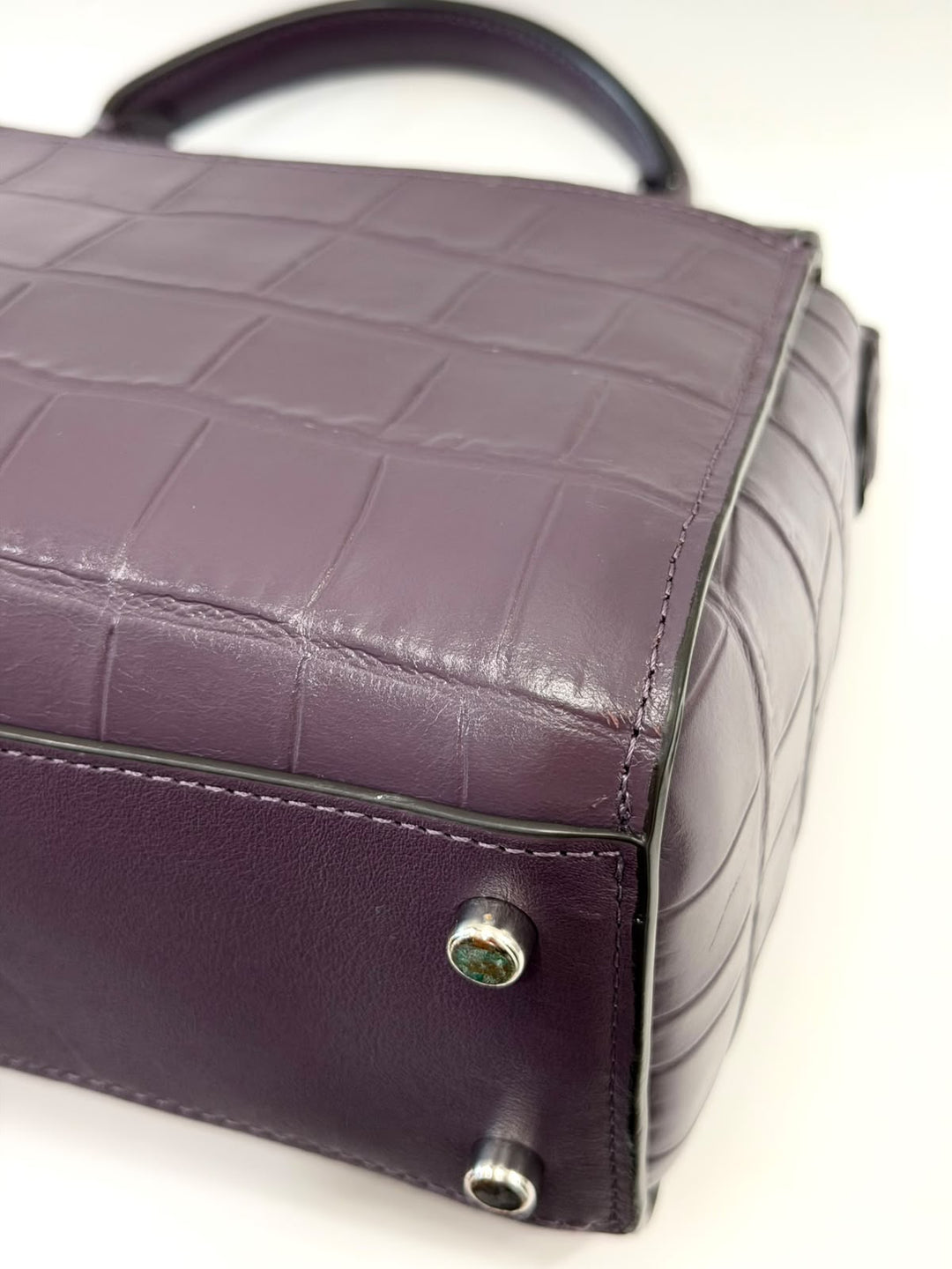 COACH MORGAN CROC EMBOSSED TOP HANDLE BAG