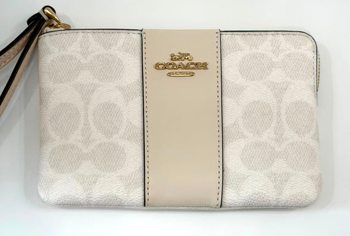 COACH SIGNATURE CANVAS ZIP WRISTLET