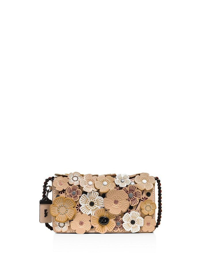 COACH TEA ROSE APPLIQUÉ DINKY LEATHER BAG