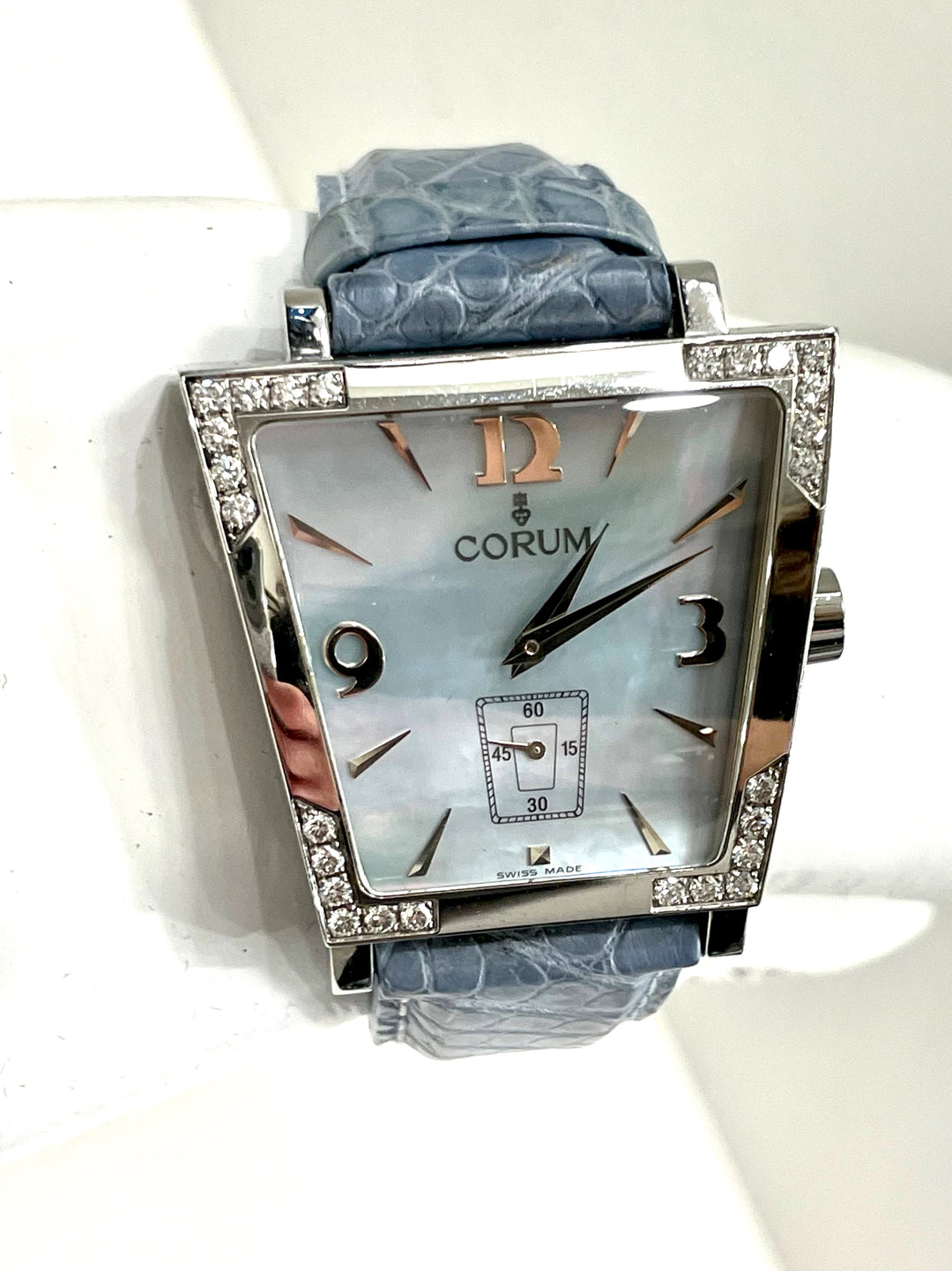 CORUM TRAPEZE STAINLESS STEEL DIAMOND BEZEL WATCH