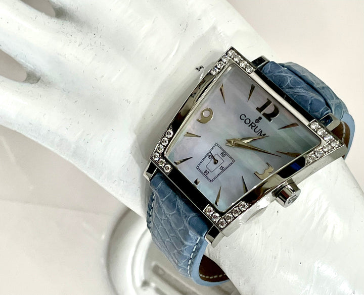 CORUM TRAPEZE STAINLESS STEEL DIAMOND BEZEL WATCH